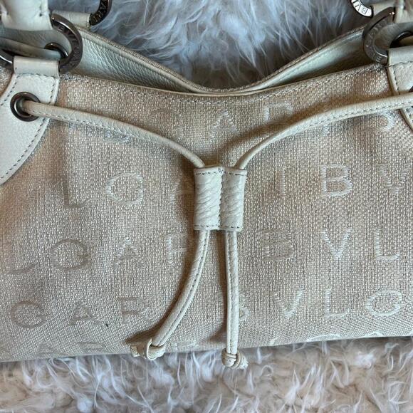 Bvlgari Mania Cream Signature Drawstring Shoulder Tote Bag (BVXX050) - Picture 7 of 9